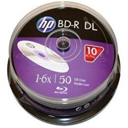 Resim HP Blu-Ray BD-R DL 6X 50GB 10'lu Cake Box - Printable 