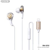 Resim Şeffaf Gürültü Önleyici Kablolu Kulak İçi Kulaklık - Altın Apple Um23276-6 Yurt Dışından Rm-670 