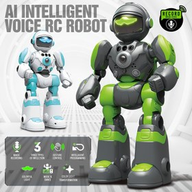 Resim Şarj Edilebilir RC Robot Oyuncak - Çocuklar için Müzik ve LED'li Uzaktan Kumandalı Robot, 3-5-8 Yaş Arası. Hediye 