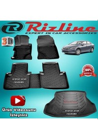 Resim Honda Civic 3D Paspas +Bagaj Havuzu Siyah Sedan 2012-2016 Rizline 