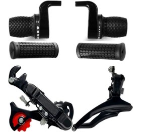 Resim Hsgl Bisiklet Siyah 3x7 Noktalı Vites Kolu Ön Arka Attırıcı Set Ergonomik Bisiklet Vites Sistemleri 