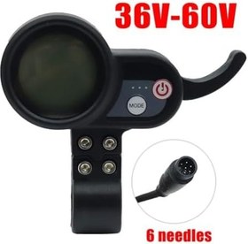 Resim Eawfgtuw JP Elektrikli Scooter için LCD Kontrol Ekranı, 36V ve 60V Üzerinde Çalışır, Elektrikli Scooter için 6 Pin Konnektör Ekran Kontrol Paneli 36-60V 6-Pin Uyumluluk Siyah ABS (6pin düz YENİ) 