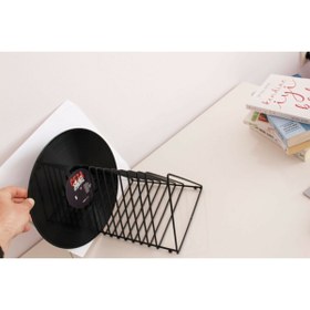 Resim Genel Markalar Masa Üstü Ofis Dergilik-plaklık 9 Bölmeli Üçgen Metal Kitaplık Organizer Gazetelik Vinil 