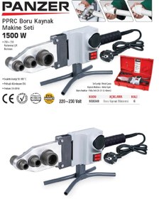 Resim BİTERSE Panzer Metal Çantalı Pprc Boru Kaynak Makinesi 1500W Çift Rezistanslı Pafta Seti Alyan 50-60 Hz 