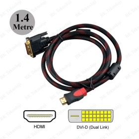 Resim BK Teknoloji HDMI To DVI Çift Filtreli Örgülü 1.4 Metre Görüntü Kablosu 