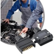 Resim Tongdashop 1 Set 12v 7 Pinlı Düz Römork Fişi Erkek Ve Dişi Soketli Taşınabilir Bağlantı Seti 