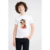 Resim Qivi Stranger Things Eleven Dustin Demogorgon Baskılı Unisex Çocuk Beyaz T-Shirt 