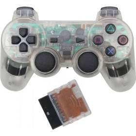 Resim Fsfyb Kablosuz Denetleyici Çift Şok Titreşim Doğru Kontrol Kablosuz Sony Ps2 Playstation 2.4g Gamepad Joystick Uzaktan Kumanda Şeffaf (Yurt Dışından) 