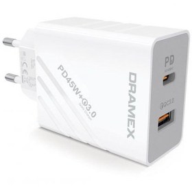 Resim Dramex DPQ45B Platınum Usb+Type-C Dual Port Pd 45W Süper Hızlı Şarj Adaptörü 