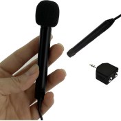 Resim CoverZone Mini El Mikrofonu Professional Röportaj Kulaklık Mikrofon Birleştirici Aparatlı Mini El Mikrofonu 