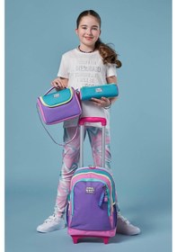 Resim Coral High Kids Pembe Pastel Renkli Üç Bölmeli Çekçekli 3'lü Çanta Seti Set0123959 