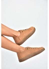 Resim Fox Shoes V999060501 Taba Hakiki Deri Nubuk Kadın Spor Ayakkabı Sneakers Taba-nubuk 