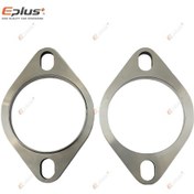 Resim Eplus Araba Motosiklet Egzoz Borusu Susturucu Flanş Ortak Kiti Evrensel 2 Delik 2.36 İnch 60mm 2.36 İnch 60mm 