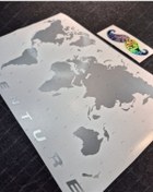 Resim Bay Etiket CSE3 Parlak Gri Renk Detayli Kesim Dunya Haritasi 