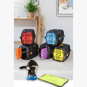 Resim Kedi ve Köpek Taşıma Kafesi - Sepeti - Mavi 