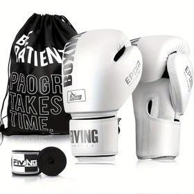 Resim Boks Eldiveni Alın, El Bandajları ve Saklama Çantası Hediye Edin. Yüksek Kaliteli PU Profesyonel Boks Eldivenleri Erkekler ve Kadınlar İçin, Savaş Antrenmanı, Boks ve Spor Salonu Kullanımına Uygun. 