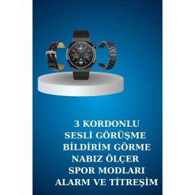 Resim Zero Land Hnrlishp Alarm ve Titreşim Özellikli Akıllı Saat ve Mikrofonlu Kablolu Bluetooth Kulaklık 60 Saat 