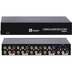 Resim Powermaster 8 Port Video Audio Splitter Video Çoklayıcı 