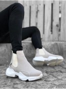 Resim BA0444 Bağcıksız Rahat Yüksek Taban Gri Erkek Spor Yarım Bilek Bot 