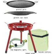 Resim GR-823 Süper Ocak (Çantalı + Granit Katmer + Grill + Adaptör Set) 