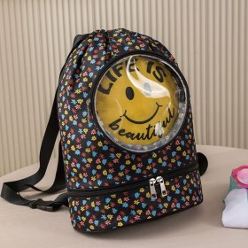 Resim Lanqingling Seyahat Karikatür Yüzme Çantası Büyük Kapasiteli Kuru ve Islak Ayırma Çantası Çok Işlevli Su Geçirmez Banyo Çantası Seyahat Spor Saklama Çantası (Yurt Dışından) 