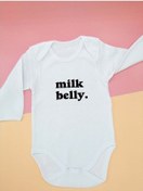 Resim Tuğbababy Baby Bebek Beyaz Zıbın Milk Belly Baskılı Zıbın Modeli Kız Erkek Beyaz 