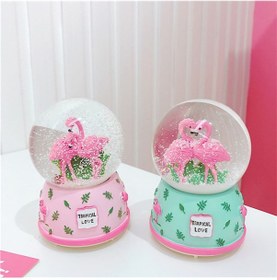 Resim Büro Ev Hediyesi İçin Flamingo Temalı Maksi Kar Küresi 