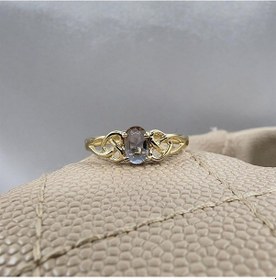 Resim 0 60 Karat Zultanit Taşlı Fantazi Modern Tasarım 14 Ayar Altın Evlilik Alyansı 