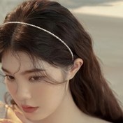Resim Şık Kadınlar için Taşlı Saç Bandı - Deniz veya Resmi Etkinlikler için Parıldayan Minimalist Tasarım, Saç Aksesuarları, Plaj Aksesuarları için Mükemmel, Minimalist Saç Bandı, Çinko Alaşımlı Saç Bandı 