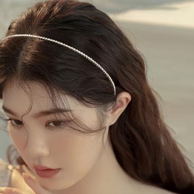 Resim Şık Kadınlar için Taşlı Saç Bandı - Deniz veya Resmi Etkinlikler için Parıldayan Minimalist Tasarım, Saç Aksesuarları, Plaj Aksesuarları için Mükemmel, Minimalist Saç Bandı, Çinko Alaşımlı Saç Bandı 