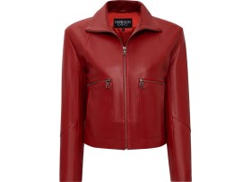 Resim Derimod Dolores Kadın Kırmızı Devrik Yaka Oversize Deri Ceket 25WGE5611R3 