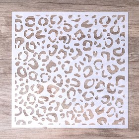 Resim 13.0*13.0 Cm Dekoratif Leopar Derisi Şablonu Şablon Boyama Şablonları DIY El Sanatları Scrapbooking Ahşap, Tuval, Zemin, Kek ve Fayans Üzerinde 