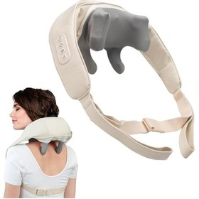 Resim Elektrikli Boyun Ve Sırt Masaj Aleti Kablosuz Boyun Ve Omuz Yoğurma Masaj Yastığı 4741 Açık Mavi 