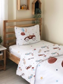 Resim Evmila Antika Araba Desenli Nevresim Takımı - 160x220cm Nevresim +50x70cm Yastık Kılıfı+100x200cm Çarşaf 