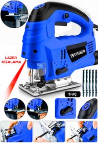 Resim STEİNER Alman 4600 W Lazerli Sjs Metal Şanzuman 6 Kademe Devirli Pandül Ayarlı Dekupaj Testere Makinesi 5 Uç 