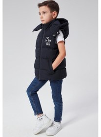 Resim Benitto Kids Kapüşonlu Erkek Çocuk Şişme Yelek 51310 Lacivert 