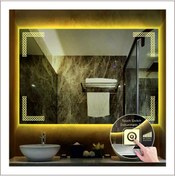 Resim GLOBAL LED MIRROR 80x120 Cm Günışığı Ledli Tasarım Kumlamalı Dokunmatik Tuşlu Banyo Aynası Makyaj Aynası Işıklı Ayna 