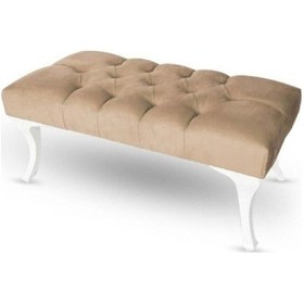 Resim 110 Cm Kapitoneli Ayak Ucu Kapı Önü Antre Bench Puf Vizon 