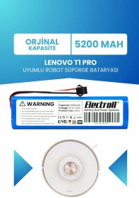 Resim Lenovo T1 Pro Uyumlu Batarya (ORJİNAL KAPASİTE) 5200mah Pil Robot Süpürge Bataryası Değişimi 