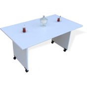 Resim VENA Tekerlekli Sehpa 120x70x60cm Beyaz 