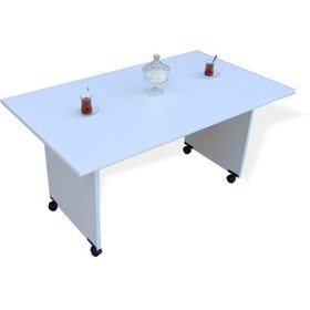 Resim VENA Tekerlekli Sehpa 120x70x60cm Beyaz 