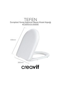 Resim Creavit Tefen Duroplast Yavaş Kapanan Klozet Kapağı KC2203.01.0000E 