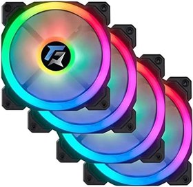 Resim GAMEFORCE 7R Pro Seri (4'lü Set) Rainbow Ledli Sessiz 120mm 12cm Kasa Fanı 