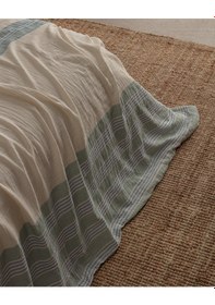 Resim Madame Coco Sheryl Tek Kişilik Müslin İpliği Boyalı Lastikli Nevresim Takımı - Mavi/yeşil 8684427207567 Çok Renkli 