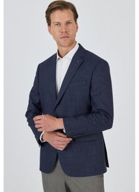 Resim İmza Koyu Lacivert Mono Yaka Bez Ayağı Tam Astar Esnek 4 Drop Comfort Fit Classic Ceket 1002250155 Koyu Lacivert 