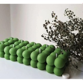 Resim 10'lu Yeşil Mini Bubble Mum Nikah Nişan Söz Özel Gün Mumları 