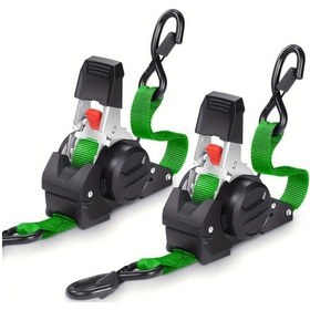 Resim Oldfriend Yeşil 2 Adet 1500lb Kapasiteli Otomatik Sarma Bağlama Kayışı 