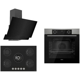 Resim Ferre Fryart RS Serisi XE63MI - RS035 - D063 Inox - Siyah Ankastre Set 