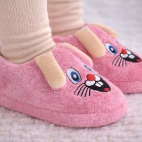 Resim Büşra Sultan Ayakkabı & Çanta Kız Çocuk Pembe Tavşan Hayvan Figürlü Çocuk Panduf Kaydırmaz Taban Anaokulu Kreş Ev Ayakkabısı 