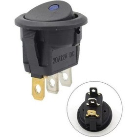 Resim IC-132A Yuvarlak Nokta Işıklı Anahtar Mavi On-Off 3P 12Volt 